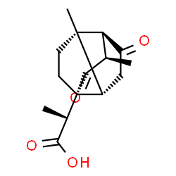 ChemSpider 2D Image | (2R)-2-[(1R,3R,4S,7S,8S)-3,8-Dimethyl-2,5-dioxotricyclo[5.3.0.0~4,8~]dec-1-yl]propanoic acid | C15H20O4