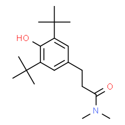 ChemSpider 2D Image | 3-[4-Hydroxy-3,5-bis(2-methyl-2-propanyl)phenyl]-N,N-dimethylpropanamide | C19H31NO2