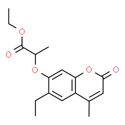 ChemSpider 2D Image | Ethyl 2-[(6-ethyl-4-methyl-2-oxo-2H-chromen-7-yl)oxy]propanoate | C17H20O5