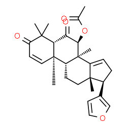 ChemSpider 2D Image | (5alpha,7alpha,13alpha,17alpha)-17-(3-Furyl)-4,4,8-trimethyl-3,6-dioxoandrosta-1,14-dien-7-yl acetate | C28H34O5