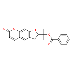 ChemSpider 2D Image | 2-(7-Oxo-2,3-dihydro-7H-furo[3,2-g]chromen-2-yl)-2-propanyl benzoate | C21H18O5