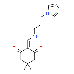 ChemSpider 2D Image | 2-({[3-(1H-Imidazol-1-yl)propyl]amino}methylene)-5,5-dimethyl-1,3-cyclohexanedione | C15H21N3O2