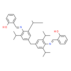 ChemSpider 2D Image | 2,2'-{Methylenebis[(2,6-diisopropyl-4,1-phenylene)nitrilo(E)methylylidene]}diphenol | C39H46N2O2