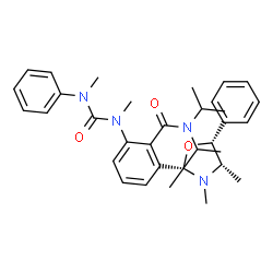 ChemSpider 2D Image | 2-[(2S,4S,5R)-3,4-Dimethyl-5-phenyl-1,3-oxazolidin-2-yl]-N,N-diisopropyl-6-{methyl[methyl(phenyl)carbamoyl]amino}benzamide | C33H42N4O3