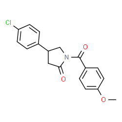 ChemSpider 2D Image | 4-(4-Chlorophenyl)-1-(4-methoxybenzoyl)-2-pyrrolidinone | C18H16ClNO3