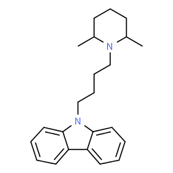 ChemSpider 2D Image | 9-[4-(2,6-Dimethyl-1-piperidinyl)butyl]-9H-carbazole | C23H30N2