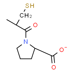 ChemSpider 2D Image | 1-(2-Methyl-3-sulfanylpropanoyl)-2-pyrrolidinecarboxylate | C9H14NO3S