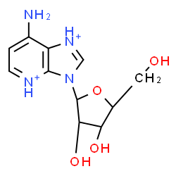 ChemSpider 2D Image | 7-Amino-3-pentofuranosyl-3H-imidazo[4,5-b]pyridine-1,4-diium | C11H16N4O4