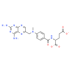 ChemSpider 2D Image | (2R)-2-[(4-{[(2,4-Diamino-6-pteridinyl)methyl](methyl)amino}benzoyl)amino]pentanedioate | C20H20N8O5