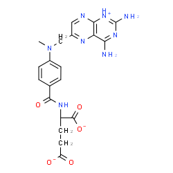 ChemSpider 2D Image | 2-[(4-{[(2,4-Diaminopteridin-1-ium-6-yl)methyl](methyl)amino}benzoyl)amino]pentanedioate | C20H21N8O5