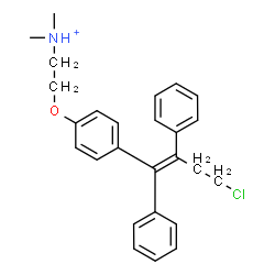 ChemSpider 2D Image | 2-{4-[(1Z)-4-Chloro-1,2-diphenyl-1-buten-1-yl]phenoxy}-N,N-dimethylethanaminium | C26H29ClNO