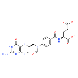 ChemSpider 2D Image | (2S)-2-({4-[{[(6R)-2-Amino-4-oxo-1,4,5,6,7,8-hexahydro-6-pteridinyl]methyl}(formyl)amino]benzoyl}amino)pentanedioate | C20H21N7O7