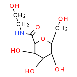 ChemSpider 2D Image | 3,4,5-Trihydroxy-N-(2-hydroxyethyl)-6-(hydroxymethyl)tetrahydro-2H-pyran-2-carboxamide | C9H17NO7