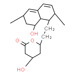 ChemSpider 2D Image | 4-Hydroxy-6-[2-(8-hydroxy-2,6-dimethyl-1,2,6,7,8,8a-hexahydro-1-naphthalenyl)ethyl]tetrahydro-2H-pyran-2-one | C19H28O4