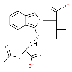 ChemSpider 2D Image | 2-{1-[(2-Acetamido-2-carboxylatoethyl)sulfanyl]-2H-isoindol-2-yl}-3-methylbutanoate | C18H20N2O5S