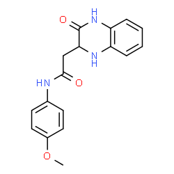 ChemSpider 2D Image | 1,2,3,4-Tetrahydro-N-(4-methoxyphenyl)-3-oxo-2-quinoxalineacetamide | C17H17N3O3