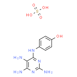 ChemSpider 2D Image | 4-[(2,5,6-Triamino-4-pyrimidinyl)amino]phenol sulfate (1:1) | C10H14N6O5S