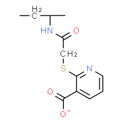 ChemSpider 2D Image | 2-{[2-(sec-Butylamino)-2-oxoethyl]sulfanyl}nicotinate | C12H15N2O3S