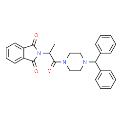 ChemSpider 2D Image | 2-[2-(4-Benzhydryl-piperazin-1-yl)-1-methyl-2-oxo-ethyl]-isoindole-1,3-dione | C28H27N3O3