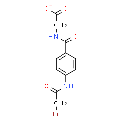 ChemSpider 2D Image | ({4-[(Bromoacetyl)amino]benzoyl}amino)acetate | C11H10BrN2O4