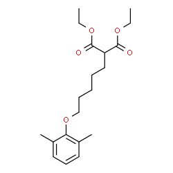 ChemSpider 2D Image | Diethyl [5-(2,6-dimethylphenoxy)pentyl]malonate | C20H30O5