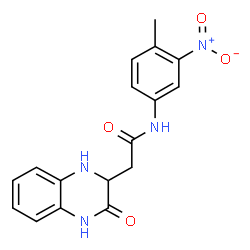 ChemSpider 2D Image | N-(4-Methyl-3-nitrophenyl)-2-(3-oxo-1,2,3,4-tetrahydro-2-quinoxalinyl)acetamide | C17H16N4O4