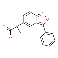 ChemSpider 2D Image | 2-(3-Phenyl-2,1-benzoxazol-5-yl)propanoate | C16H12NO3