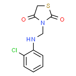 ChemSpider 2D Image | 3-[(2-Chloro-phenylamino)-methyl]-thiazolidine-2,4-dione | C10H9ClN2O2S