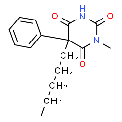 ChemSpider 2D Image | 1-Methyl-5-pentyl-5-phenyl-2,4,6(1H,3H,5H)-pyrimidinetrione | C16H20N2O3