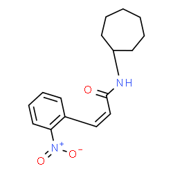 ChemSpider 2D Image | (2Z)-N-Cycloheptyl-3-(2-nitrophenyl)acrylamide | C16H20N2O3