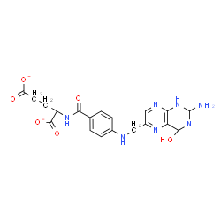 ChemSpider 2D Image | 2-[(4-{[(2-Amino-4-hydroxy-1,4-dihydro-6-pteridinyl)methyl]amino}benzoyl)amino]pentanedioate | C19H19N7O6