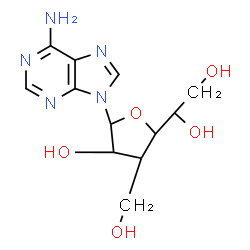ChemSpider 2D Image | 9-[3-Deoxy-3-(hydroxymethyl)hexofuranosyl]-9H-purin-6-amine | C12H17N5O5