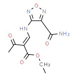 ChemSpider 2D Image | Ethyl (2E)-2-{[(4-carbamoyl-1,2,5-oxadiazol-3-yl)amino]methylene}-3-oxobutanoate | C10H12N4O5