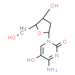 ChemSpider 2D Image | 4-Amino-1-(2-deoxypentofuranosyl)-5-hydroxy-2(1H)-pyrimidinone | C9H13N3O5