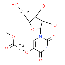 ChemSpider 2D Image | 5-(2-Methoxy-2-oxoethoxy)-1-pentofuranosyl-2,4(1H,3H)-pyrimidinedione | C12H16N2O9