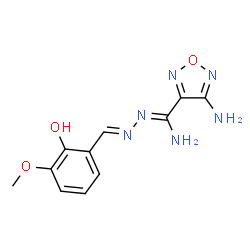 ChemSpider 2D Image | 4-Amino-N'-[(E)-(2-hydroxy-3-methoxyphenyl)methylene]-1,2,5-oxadiazole-3-carbohydrazonamide | C11H12N6O3