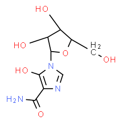 ChemSpider 2D Image | 5-Hydroxy-1-pentofuranosyl-1H-imidazole-4-carboxamide | C9H13N3O6
