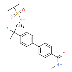 ChemSpider 2D Image | 4'-{2-Fluoro-1-[(isopropylsulfonyl)amino]-2-propanyl}-N-methyl-4-biphenylcarboxamide | C20H25FN2O3S