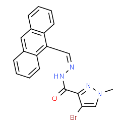 ChemSpider 2D Image | N'-[(Z)-9-Anthrylmethylene]-4-bromo-1-methyl-1H-pyrazole-3-carbohydrazide | C20H15BrN4O