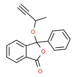 ChemSpider 2D Image | 3-(3-Butyn-2-yloxy)-3-phenyl-2-benzofuran-1(3H)-one | C18H14O3