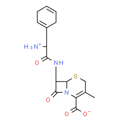 ChemSpider 2D Image | 7-{[Ammonio(1,4-cyclohexadien-1-yl)acetyl]amino}-3-methyl-8-oxo-5-thia-1-azabicyclo[4.2.0]oct-2-ene-2-carboxylate | C16H19N3O4S