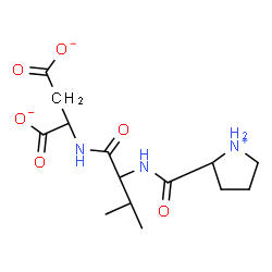 ChemSpider 2D Image | 2-{[N-(2-Pyrrolidiniumylcarbonyl)valyl]amino}succinate | C14H22N3O6
