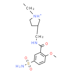 ChemSpider 2D Image | 1-Ethyl-3-{[(2-methoxy-5-sulfamoylbenzoyl)amino]methyl}pyrrolidinium | C15H24N3O4S