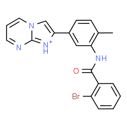 ChemSpider 2D Image | 2-{3-[(2-Bromobenzoyl)amino]-4-methylphenyl}imidazo[1,2-a]pyrimidin-1-ium | C20H16BrN4O