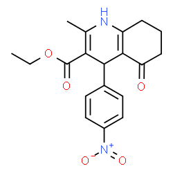 ChemSpider 2D Image | Ethyl 2-methyl-4-(4-nitrophenyl)-5-oxo-1,4,5,6,7,8-hexahydro-3-quinolinecarboxylate | C19H20N2O5