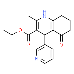 ChemSpider 2D Image | Ethyl 2-methyl-5-oxo-4-(3-pyridinyl)-1,4,5,6,7,8-hexahydro-3-quinolinecarboxylate | C18H20N2O3
