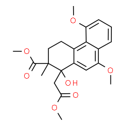 ChemSpider 2D Image | Methyl 1-hydroxy-5,9-dimethoxy-1-(2-methoxy-2-oxoethyl)-2-methyl-1,2,3,4-tetrahydro-2-phenanthrenecarboxylate | C22H26O7