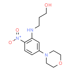 ChemSpider 2D Image | 3-(5-Morpholin-4-yl-2-nitro-phenylamino)-propan-1-ol | C13H19N3O4