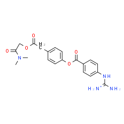 ChemSpider 2D Image | Amino({4-[(4-{2-[2-(dimethylamino)-2-oxoethoxy]-2-oxoethyl}phenoxy)carbonyl]phenyl}amino)methaniminium | C20H23N4O5