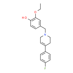 ChemSpider 2D Image | 2-Ethoxy-4-{[4-(4-fluorophenyl)-3,6-dihydro-1(2H)-pyridinyl]methyl}phenol | C20H22FNO2